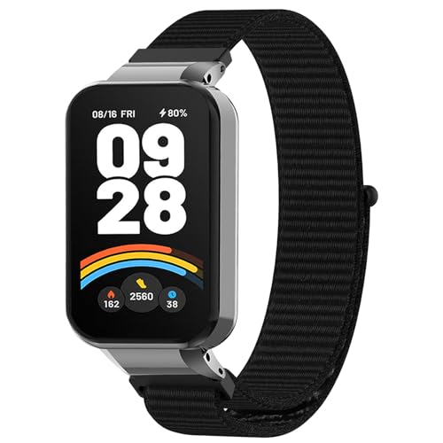 For Xiaomi Band 9 Active/Redmi Smart Band 3 ��p�o���h �����x���g �X�|�[�c �i�C�������[�v���X�g�o���h �}�W�b�N�e�[�v�� Redmi Band 3 �����o���h (�u���b�N)