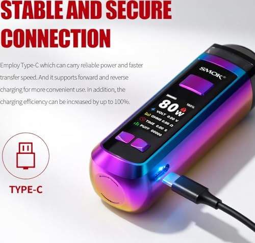 SMOK RPM 2 Vaping Kit, Sleek Design, Advanced Features, Exceptional Performance, 2mL Capacity, Powerful, Versatile, E Cigarette, E Cig, Starter Kit, No Nicotine (Prism Rainbow) - 8