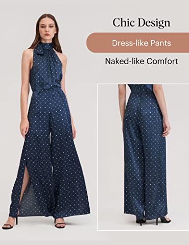 LilySilk Womens Silk Pants with Split Trouser Legs High-Waisted Lightweight Dressy Pants3