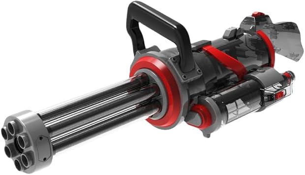 KCNN Electric Water Gun, 2024 New Gatling Water Gun, Super Strong Continuous Shooting Distance, Water Play Toy, Electric Water Gun, Full Body Waterproof, Powerful, Large Capacity Reservoir, Highly Durable, Water Fighting, For Adults, Water Play, Summer Vacation, Beach, Camping, Heat Bathing, Gift for Boys and Girls Red