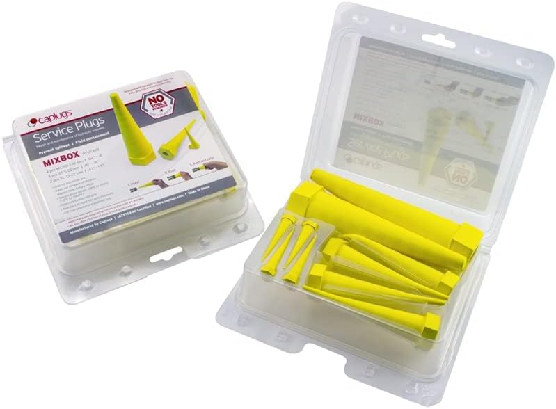 CaplugsPTSP-Mix - Pig's Tail Industrial Hydraulic Service Plugs Mixed Pack - 4 Micro | 4 Std | 2 XL Part Size Range (in): 0.04-1.70, Pack of 10