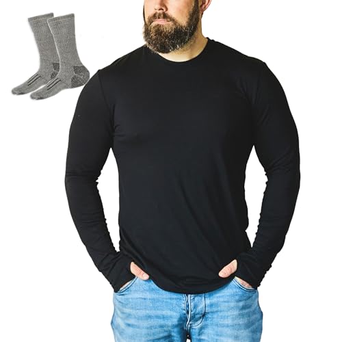 Merino 365 New Zealand 100% Merino Longsleeve Baselayer with Thumbloops - Select Color and Size