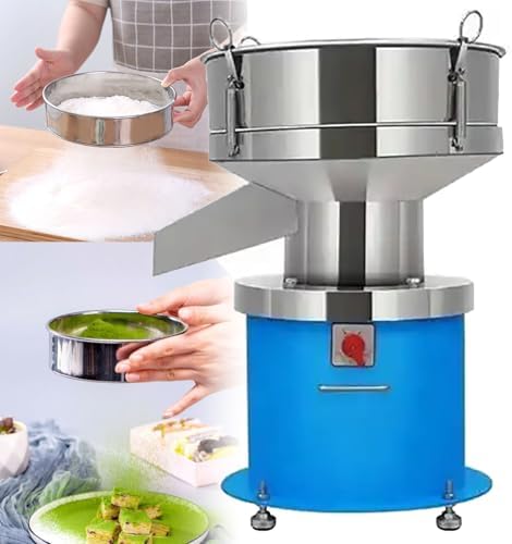 High-Speed Electric Automatic Powder Sifter Machine, 2-Screen Vibrating Flour Sieve Shaker for Herbal Powder, Baking & Cooking, Efficient Fine Mesh Separation