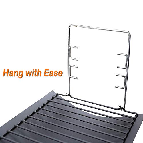 Mixrbbq 27 Inch Ash Pan For Chargriller 1224 1324 2121 2222 2727 2828 2929 Charcoal Grill, Fire Grate Replacement Part With 2Pcs Fire Grate Hanger, 27" Drip Pan #TOP3