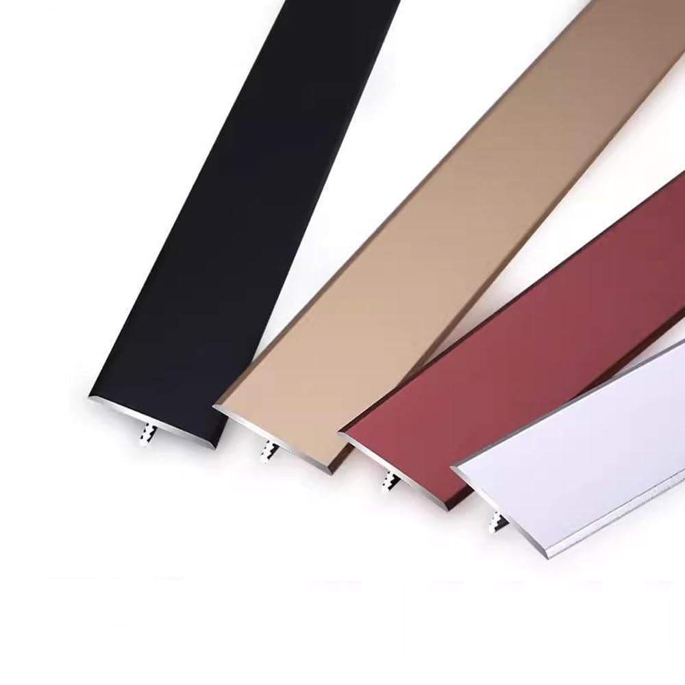 HCZION Tira De Transición De Aluminio Tira De Umbral De Piso Con Moldura En T, Tiras De Transición De Piso De 90cm, Unión De Espacios Para Pisos, Tira Divisoria Plana Para Puertas (Color : Black-40mm
