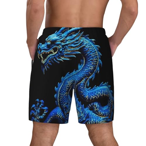Men's Swim Trunks Quick Dry Board Shorts Blue Dragon Beach Shorts with Pocket Bathing Suits for Men3