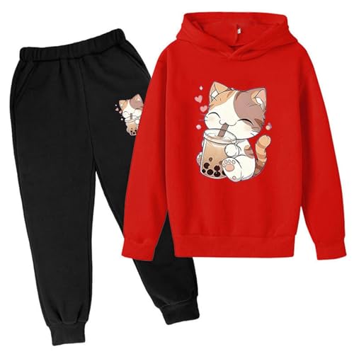 Ensemble fille sweat à capuche imprimé fun et pantalon souple