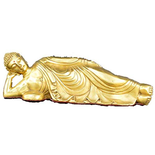Statue de Bouddha Dormant en Pur Cuivre pour Décoration de Bureau H3TF5J