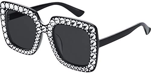 Frienda 1 Pcs Retro Disco Sunglasses Women Rhinestone Bling Glass...