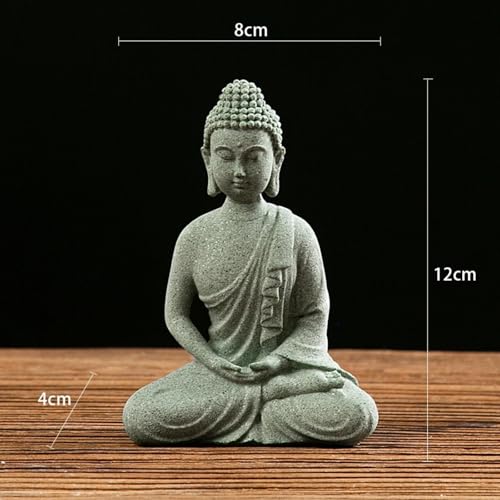 Statue bouddhiste chinoise 12cm, statuette zen de table raffinée - 4