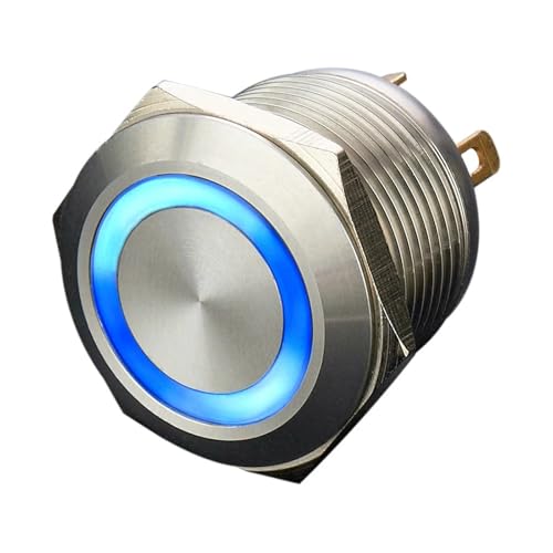 Pulsador momentaneo con anillo led blanco para cuadros electricos de 24V 6