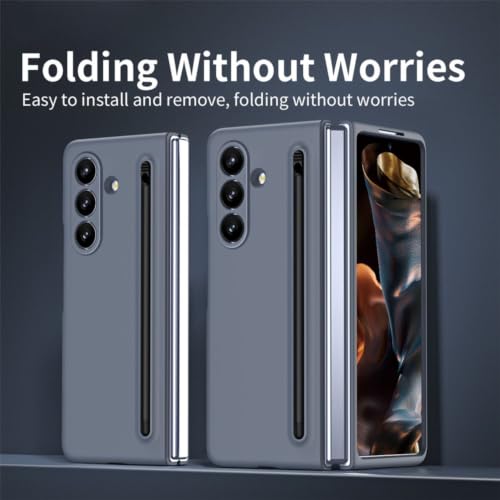 Image of TechTrendz for Samsung Galaxy Z Fold 8 Ultra Back Cover with Built in Compact S Pen Holder and Storage Slot Matte Protective Case Compatible with Galaxy Fold 8 Ultra Dark Gray