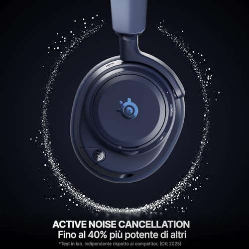 Arctis Nova Pro Omni - Cuffie gioco wireless Hi-Res, 96kHz/24bit, ANC, Mic ClearCast Pro, Filtro antirumore IA, App mobile, Mix 2,4GHz + BT, OmniPlay PC+PlayStation+Xbox - Blu notte - Cuffia gaming - Immagine 4