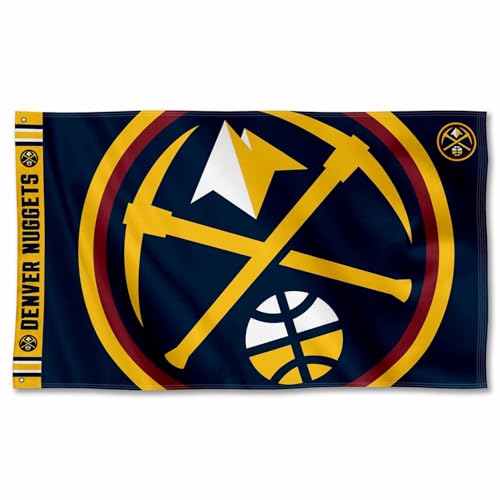 Bandera de Denver Nuggets con cabecera impresa de 3x5 para decorar tu zona gamer