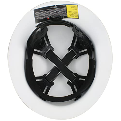 Dynamic Wolfjaw Fiberglass Full Brim Hard Hat With Wheel Ratchet, 8 Point Suspension, Ansi/Isea Z89.1 Type 1 Certified, Glass G Electrical Rating, White (280-Hp1481R-01) #TOP1