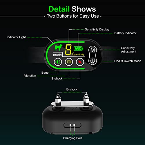 Tomahauk Dog Bark Collar, Rechargable Anti Barking Collar For Dogs With 5 Adjustable Sensitivity Levels And 6 Adjustable Shock And 3 Vibration Levels - Bark Collar For Small, Medium And Large Dogs #TOP2