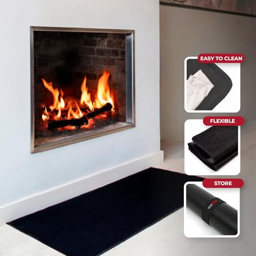 TEXFIRE | Feuerschutz-Teppich für Kamin und Ofen. Wärmedämmendes Gewebe. Schutz für empfindliche Böden wie Parkett.