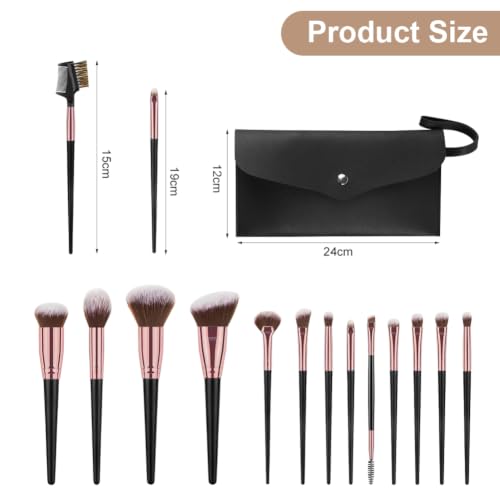 Vicloon Pinselset Makeup, 15 Stück Professionelle Pinsel Set, Premium Makeup Pinsel Set, Schminkpinsel Set… – Ansicht 2