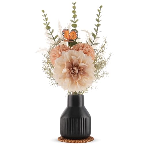 Small Fake Flowers in Vase 14" Centerpiece Table Decorations Silk