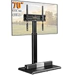 PERLEGEAR Floor TV Stand for 30″–70″ TVs, Adjustable TV Floor Stand with Swivel & Tilt, Tall TV Stand with 8 Height Configurations, Fits VESA 75 x 75mm to 400 x 400mm, 40kg Max Load