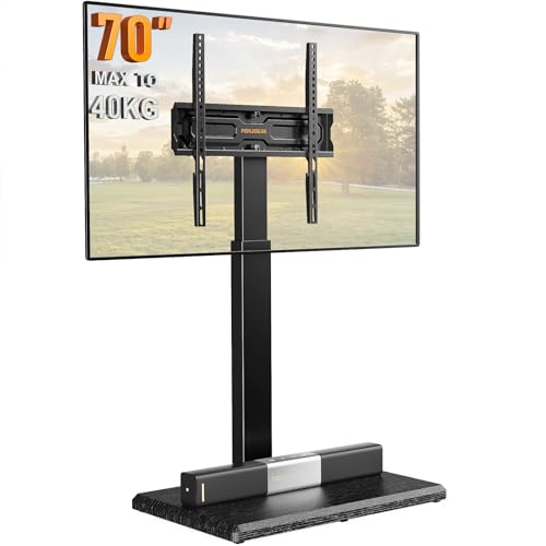 PERLEGEAR Soporte TV Pie Universal para televisores de 30 a 70 Pulgadas, Soporte TV Suelo Ajustable para con Giro e inclinación, Carga máxima de 40 kg, se Adapta a VESA de 75 x 75 mm a 400 x 400 mm