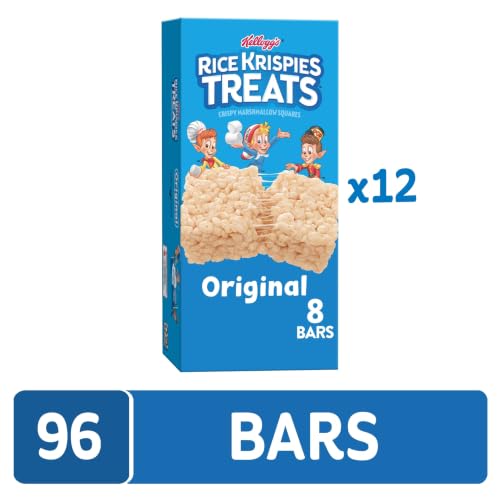 Rice Krispies Treats Crispy Marshmallow Squares, Kids Snacks, Cereal Bars, Original, (12 Boxes, 96 Bars) - image 4