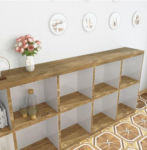 Image of CREON Wood Peel and Stick Wallpaper Decorative Self Adhesive Wood Grain Vinyl Contact Paperfor Walls Cabinets Furniture Countertop (Gold Brown Wood, 24X150 in)