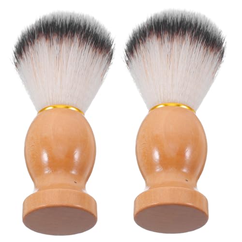 Beaupretty 2 Piezas Pincel De Afeitar Con Cepillo De Barba Mini Cepillo De Viaje Kit De Cuidado De Barba Cepillo De Pelo Desenredante Cepillo De Barba Suave Cepillo Para Barba Khaki De Madera
