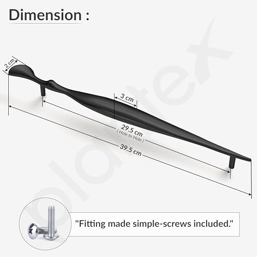 Image of Plantex Cabinet Handle /Kitchen Cabinet Door Handle /Wardrobe /288 mm Cupboard Handle /Door Pull-Push Handle for Home /Office - Pack of 2 (Black)
