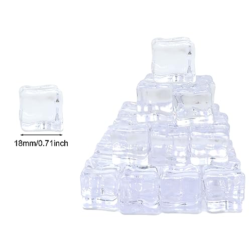 Cubos de hielo acrílicos simulación 50 piezas 18mm miniatura 5