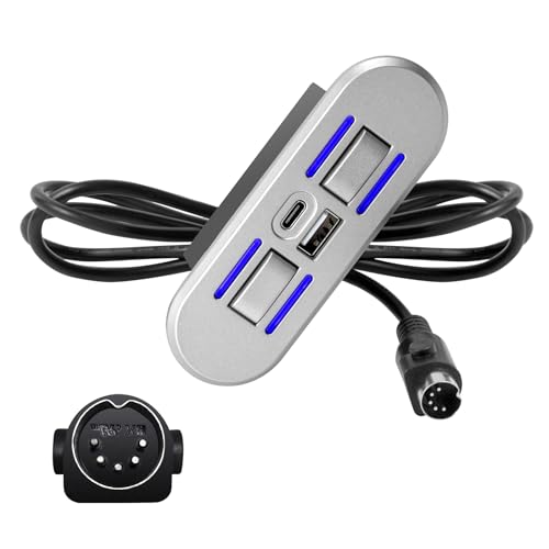 Electric Recliner Switch with USB-C Charging Port and Light 5 Pin Straight Plug Replacement Hand Control for Power Sofa Lift Chair Lazy Boy Recliners Power Reclining Couch Lift Sofa Parts