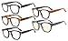 Eyekepper 5-Pack Reading Glasses Professor Vintage Style Spring Hinges Arms Included Computer Glasses +3.0