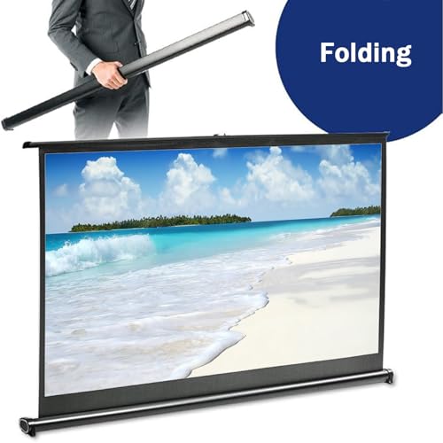 Pantalla de proyección portátil de sobremesa 16:9 4K HD con funda, para cine en casa interior y exterior miniatura 2