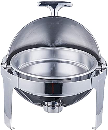 CUTPOIY Juego de calentador de acero inoxidable de 6,8 L con ventana visible, bandeja de comida y soporte de combustible para fiestas de boda de buffet
