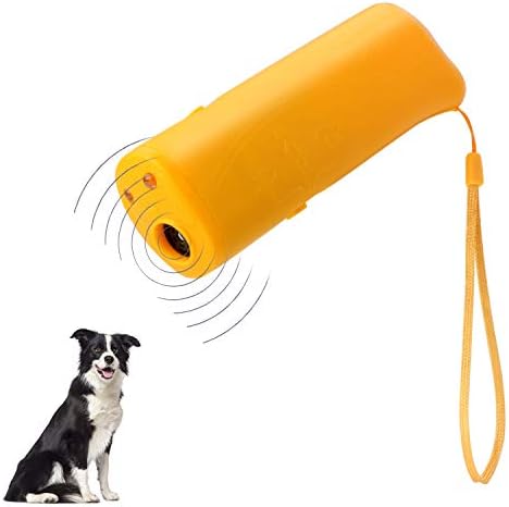POVAD Dog Barking Stop 3 in 1 Anti Ultrasonic Dog Repeller Bark Handheld Dog Trainer Device Safe Pet Training Devices (Yellow)