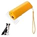 Anti Barking Stop Bark Handheld Pet Dog Training Device 3 in 1 LED Ultrasonic Dog Repeller and Trainer Device (Yellow)