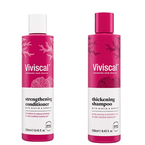 Viviscal - Thickening Shampoo & Strengthening Conditioner - Cleanses, Conditions & Stimulates Scalp - For Fuller, Healthier Hair - Strengthens & Reduces Breakage - Best Results Together - 2x 250ml