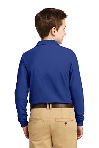 Port Authority Youth Long Sleeve Silk Touch Polo2