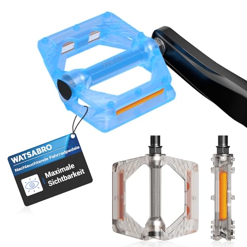 #VerdientProvisionen<br>Fahrradpedale mit StVZO Reflektorstreifen –Innovativer Nachtleucht Funktion rutschfeste MTB Pedale 9/16 Zoll Fluoreszierende Pedale – Für Mountainbike Rennrad E Bike