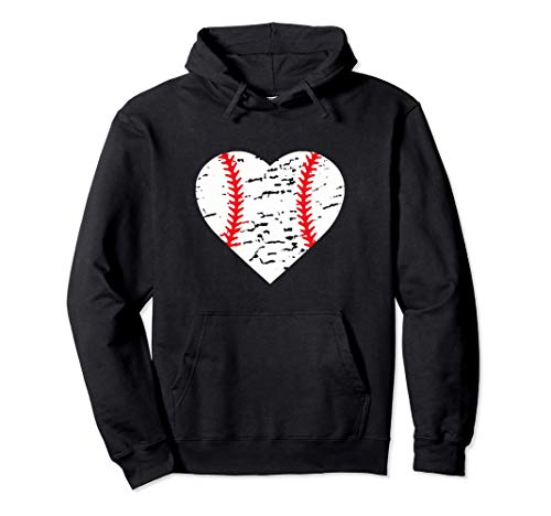 Vintage Baseball Heart Love for Baseball Sudadera con Capucha