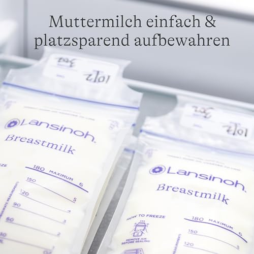Lansinoh Muttermilchbeutel - 25 Stück - zum sicheren Aufbewahren und Einfrieren von Muttermilch - hygienisch & platzsparend