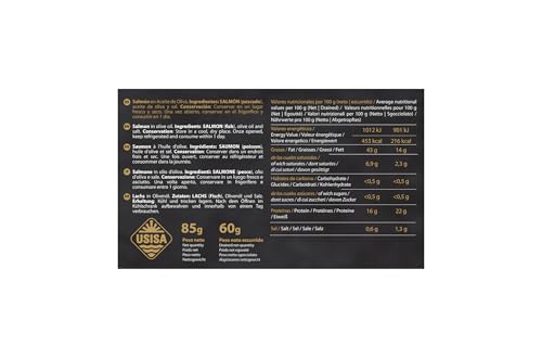 Miniatura 5 de Usisa - Conserva De Pescado Delicioso Salmón En Aceite De Oliva - Pack De 5 Latas De 85 G Cada Una Rico En Omega-3 Y Listo Para Disfrutar.