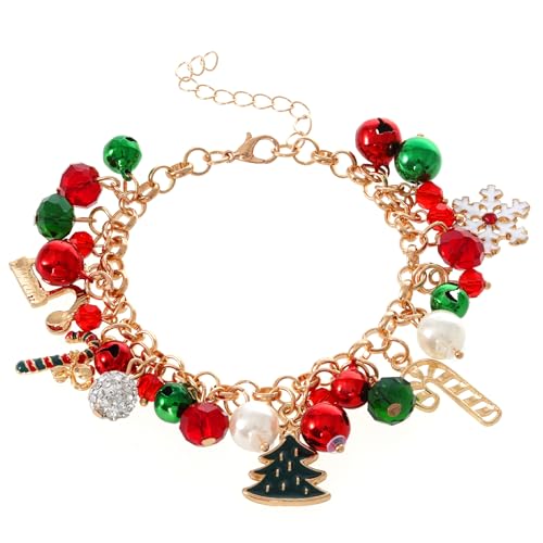 Lystaii Christmas Charm Bracelets Christmas Bells Bracelet Link Bracelet Adjustable Bracelets for Women