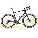 QTYANCY Carbon Gravel Bike, LYTRON T800 Carbon Fiber Bicycle with 22 Speed, 700C Tire and Bottle Hol