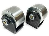 Set of 2 Weld On Trailer Tail Drag Casters, Solid Steel, Greasable Axle, 1.5 inch Wide, Motorhome, RV, 5th Wheel Camper, Prevents Hanging up on inclines, curbs or steep driveways.