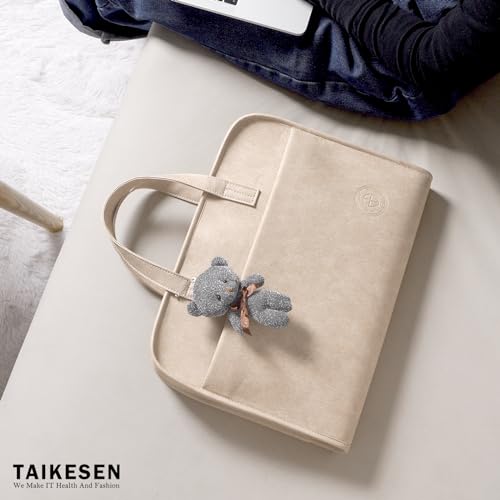 TAIKESEN 360° Protective Laptop Shoulder Bag Sleeve Case for 13-14.2 inch Notebooks, Compatible with 14 inch New MacBook Air Pro Max M4 M3 M2 M1, HP, Dell, Asus, Acer, with Airbags, Handle, Khaki by TAIKESEN - Used condition - Image 2
