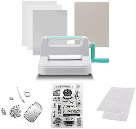SUNMAIO Die Cutting & Embossing Machine for Arts and Crafts, Scrapbooking ，Cardmaking,6in Opening, White+Teal, 9 1/4''x 11 2/5''x 6 1/3'' (26042-A5)