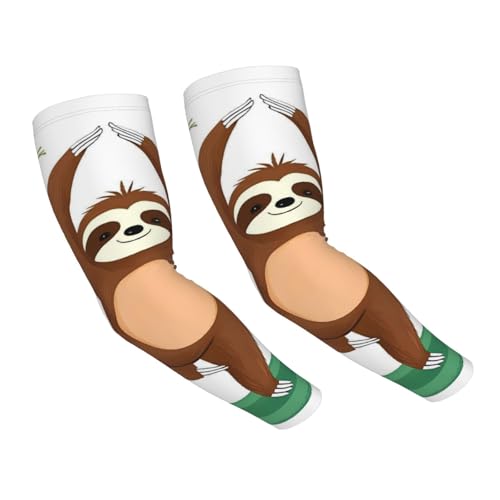 Moxquju Cute Sloth In Yoga Pose Tree Print Arm Sleeves