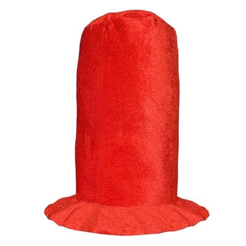 Luvfamday Red Top Hat Stove Pipe Hat Tall Hat Cosplay Costume Hat Novelty Party Favors Women Men - Thumbnail 7