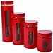 Anchor Hocking Palladian Glass and Stainless Steel Canister Set with Lids, Cherry, 4-Piece Set, 1 - 97561
